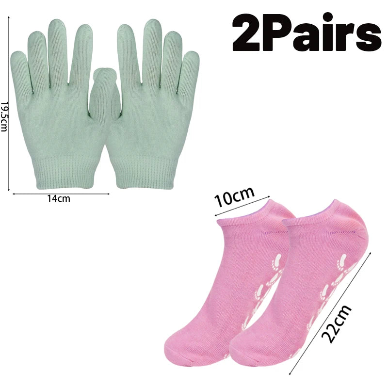 Reusable Silicone Moisturizing Mask Socks & Gloves – Exfoliating, Anti-Crack, and Hydrating Foot and Hand Care Tool