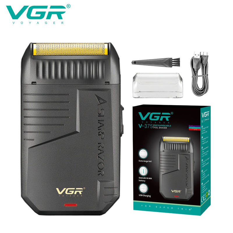 VGR V-375 Professional Foil Shaver – Rechargeable Electric Razor & Beard Trimmer for Men