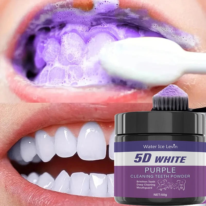 Purple Teeth Cleaning Powder – Deep Cleaning & Whitening Formula | Sulfate-Free, Safe for Daily Use and Travel (50g)