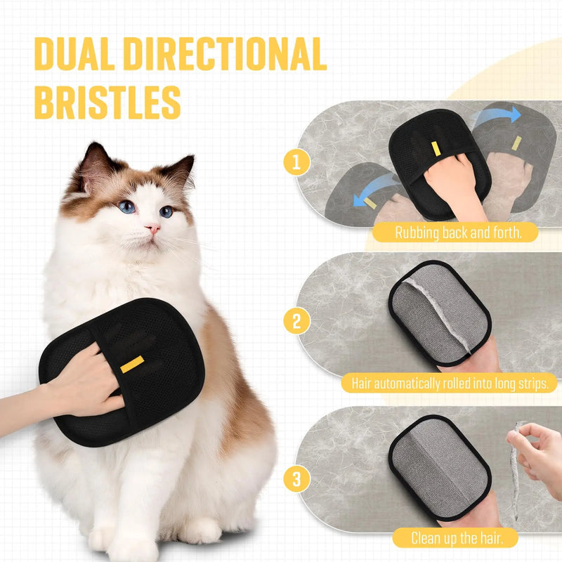 Electrostatic Pet Hair Removal Glove | Reusable Cat & Dog Grooming Tool for Furniture, Carpet & Car Seats