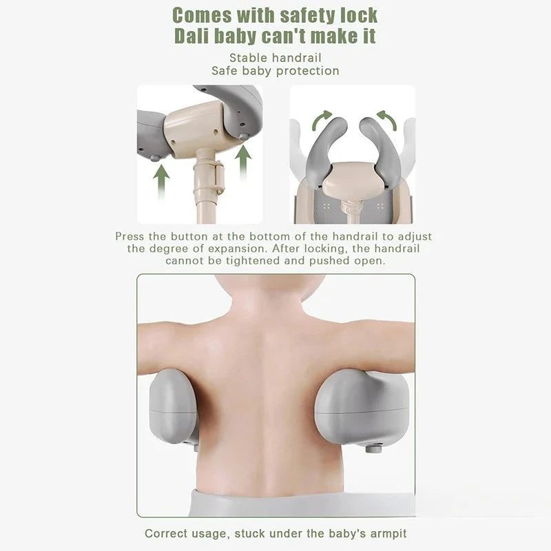 Adjustable Baby Shower Rack | Foldable Anti-Slip Bath Caddy for Infants with Drainage Holes & Height Adjustment