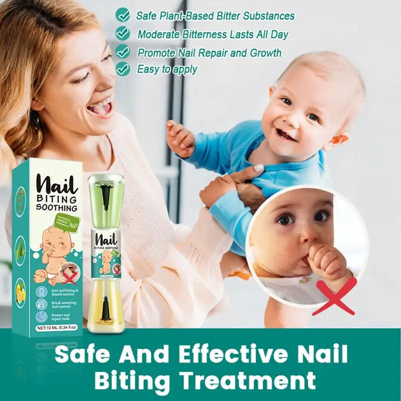 10ml Bitter Nail Water – Natural Anti-Biting Polish for Kids, Teens & Newborns | Nail Care & Thumb-Sucking Treatment 💧