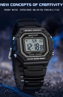 SANDA 2156 Men’s Military Sport Watch | Water-Resistant Digital Wristwatch with LED Display & Stopwatch