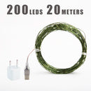 Green Cable LED Christmas Fairy Lights – Outdoor Waterproof Garland