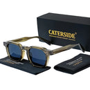 CATERSIDE Punk Style Men’s Sunglasses | Small Square Frame UV400 Shades | Trendy Outdoor Fashion Eyewear
