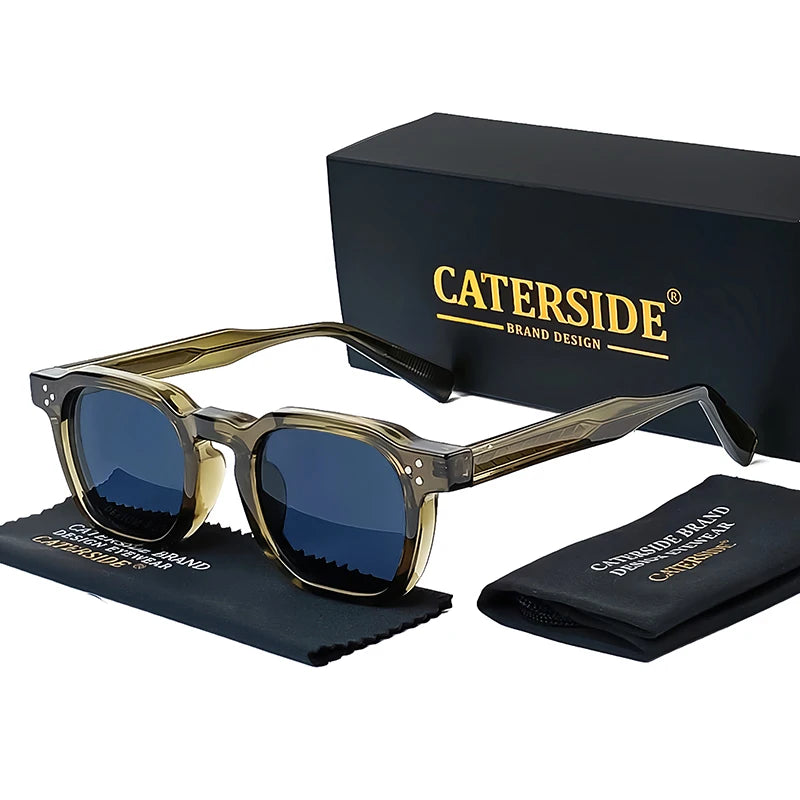 CATERSIDE Punk Style Men’s Sunglasses | Small Square Frame UV400 Shades | Trendy Outdoor Fashion Eyewear
