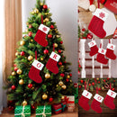 Knitted Christmas Socks with Snowflake & Letter Design | Festive Hanging Stockings for 2025–2026 Holiday Décor & Gifts