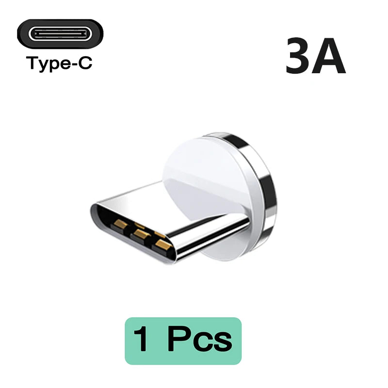 MVQF 3-in-1 540° Magnetic Fast-Charging Cable | 120 W 6A USB to Type-C, Micro-USB & Lightning | Liquid Silicone Data Cable