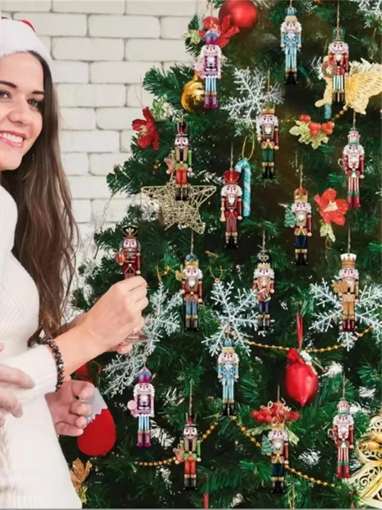 12-Piece Wooden Nutcracker Decoration Set | Classic Christmas Figurines for Home, Parties & Festive Gifts