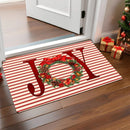 Christmas Door Mat | Santa Claus & Gingerbread Design | Red Holiday Welcome Mat for Indoor & Outdoor Use