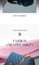 Women’s Cowboy Splicing Shoulder Bag – 2025 Pillow-Style Casual Party Handbag