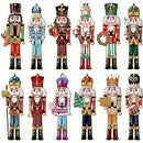 12-Piece Wooden Nutcracker Decoration Set | Classic Christmas Figurines for Home, Parties & Festive Gifts