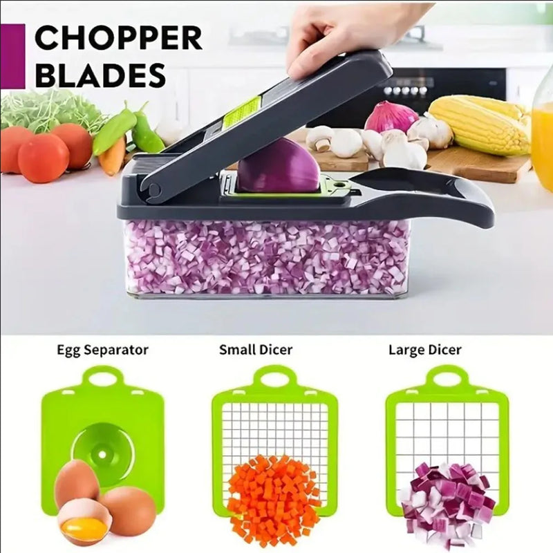 5-in-1 Vegetable Chopper & Mandoline Slicer – Slice, Dice, and Grate Like a Pro!