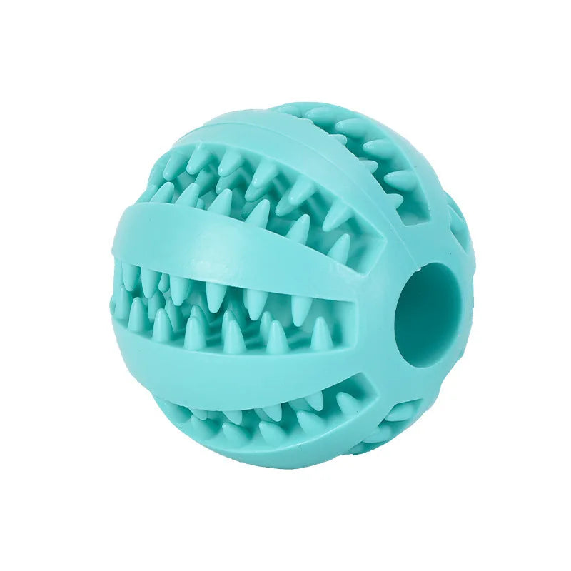 Interactive Rubber Dog Toy Ball – Chew & Treat Dispenser for Dental Cleaning and Play