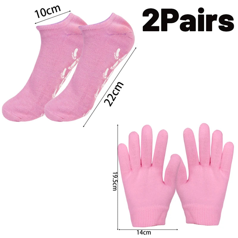 Reusable Silicone Moisturizing Mask Socks & Gloves – Exfoliating, Anti-Crack, and Hydrating Foot and Hand Care Tool