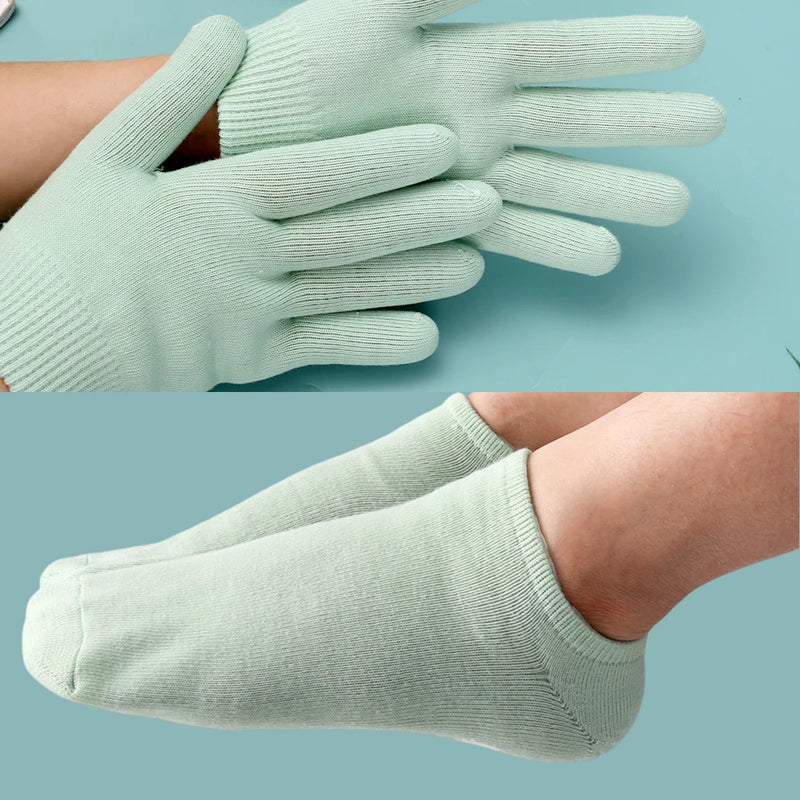Reusable Silicone Moisturizing Mask Socks & Gloves – Exfoliating, Anti-Crack, and Hydrating Foot and Hand Care Tool