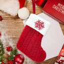 Knitted Christmas Socks with Snowflake & Letter Design | Festive Hanging Stockings for 2025–2026 Holiday Décor & Gifts